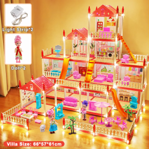 SOFTHOME Doll House for Kids Girl DIY Big Size Dream House Toys Doll House Gift Toys 2-9 Years Gift