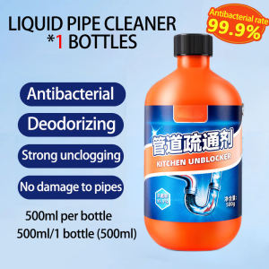 🌈100% effective🌈Strong drainage toilet blockage remover 500ml Drain blockage remover dissolves grease/hair/oil dredging agent sink drain cleaner sewer toilet blockage cleaning tool