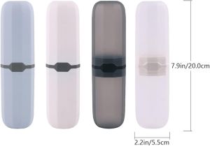4 Pcs Portable Toothbrush and Toothpaste Storage Boxes Assorted Color Toothbrush Holders for Travel Camping and Daily Use Ideal for Electric and Standard