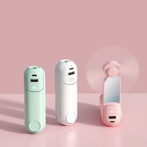 NOVAWEAR Cute Small Fan USB Charging Portable Turbo Handheld Fan Silent Cooling Folding Fan Dormitory