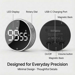Magnetic Digital Timer Kitchen Countdown Clock with Strong Magnet Adhesion for Cooking Study Pomodoro Office Use