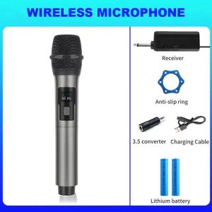 Jiditech Professional Wireless Microphone UHF Handheld Rechargeable Microphone Karaoke For Home KTV