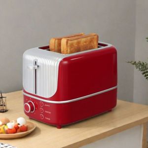 LOVELY HUT Detachable Crumb Tray Double Slot Toaster 7 Browning Levels Compact Household Size Toaster with Reheat Versatile Bread One-Key Cancel Function Toaster with Cancel Daily Breakfast Making