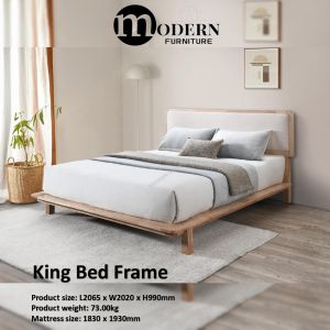 SOLID WOOD Muji Queen/King Bed Frame / Katil - JS1031 (Colour: Natural Oak) - READY STOCK