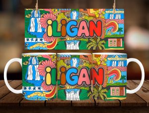 * 1 PC MUG WITH BOX * ILIGAN COLORFUL MUG DESIGN 11oz with BOX SOUVENIR MUG