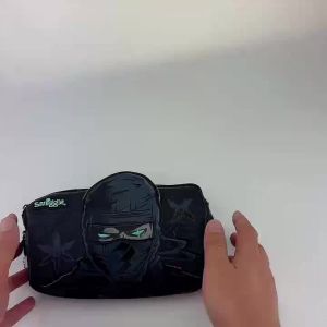 LJAustralia smiggle childrens pencil case Black Ninja Hedgehog clutch bag boys cool kids storage stationery