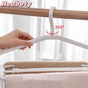Heabety Plastic Clothes Hanger With Clip Space Saving Scalable T-Shirt Dress Coat Towel Hanger Accessories For Home Closet Balcony