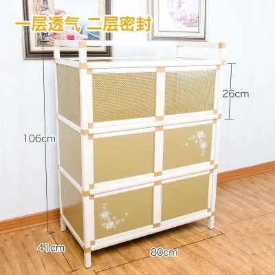 Stainless Steel Cupboards Kitchen Cabinets Storage Cabinets Aluminum Alloy Household Storage Cabinets Multifunctional And Economical Storage Cabinets