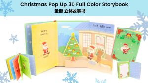 Christmas Pop Up 3D Full Color Storybook Santa Claus Mandarin Language Book Kids Reading Book Gift