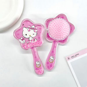 Transparent Transparent Five-pointed Star kt Glitter Comb Cute Cartoon Cat Airbag Air Cushion Comb Female Children Mini Portable Hairdressing Comb