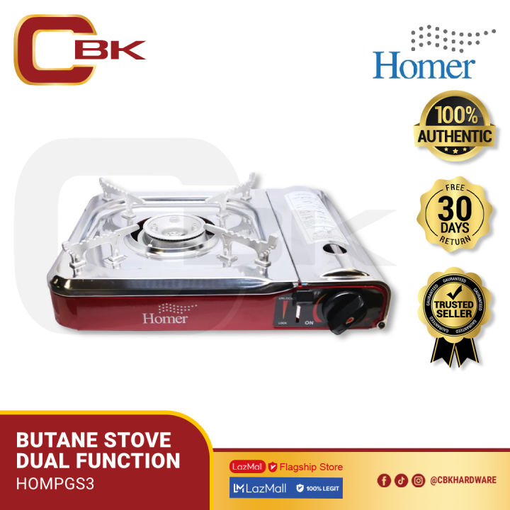 HOMER HOMPGS3 BUTANE STOVE DUAL FUNCTION 114G/H Lazada PH