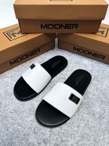 Dép quai da ngang đế bằng cao cấp dép MOONER 2 màu mã [ M 45 ]