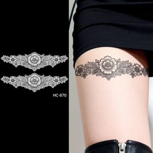 BEAUTYLADIES India Mehndi Flower Henna Temporary Tattoo Stickers Fake Water Transfer Decals Body Art Sticker Lace Waterproof Leg Loop Herbaceous Juice Tattoo Women/Lady/Girl