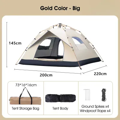 【SG】HXR Outdoor Camping Tent Full Automatic Unfolding Large Space Rainproof And Sunscreen Weekend Family Gathering Park Tent