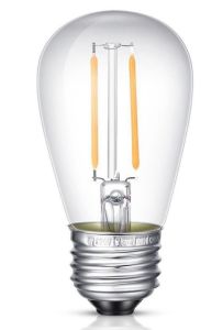 E27 2W S14 LED Retro Edison Bulbs 220V 2700K Shatterproof Warm White Filament Candle Lamp IP65 For Outdoor String Lights