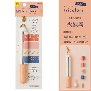 SDSgJapanese Kanmido Maco Limited Edition Washi Tape Set Pen Style Dispenser School Supplies for DIY Craft ScrapbookingHJO