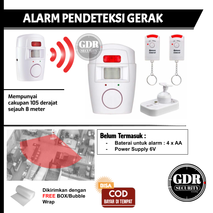 Alarm Sensor Gerak / Alarm Pendeteksi Gerak / Alarm Infrared Anti Maling - GDR