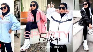 Jaket Parasut Wanita Sporty - jaket olahraga cewek running dan goes