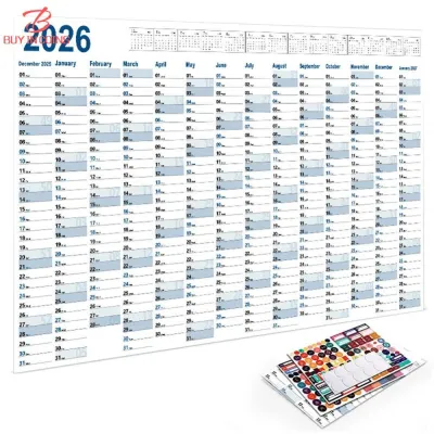 BC 2026 mới hàng năm lịch trình hàng ngày kế hoạch tờ Lịch Tường 365 kế hoạch ngày hàng năm kế hoạch treo hàng tuần chương trình nghị sự Pad tháng 12