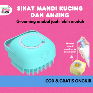 Sikat Mandi Kucing Anjing Silikon & Sisir Pijat Karet tahan air untuk mandi kucing dan anjing