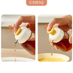 [COD] CHENJ ขวดแก้วขนาด100มล. สำหรับปรุงอาหารขวดแก้วขวดกดเก็บเครื่องปรุงรสขวดควบคุมน้ำมันได้