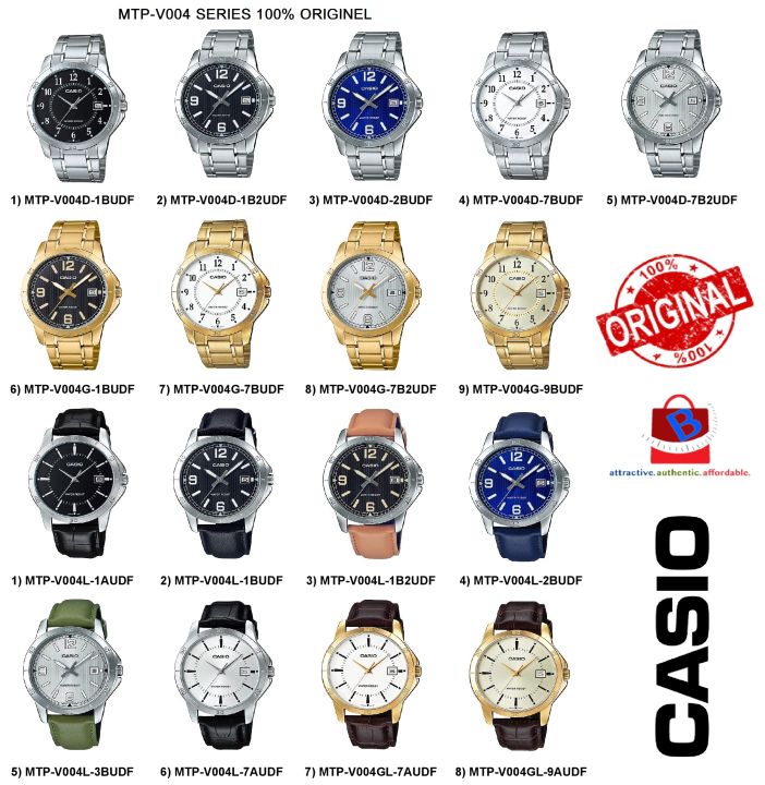 Casio MTP V004 Series Original Genuine Watch Lazada