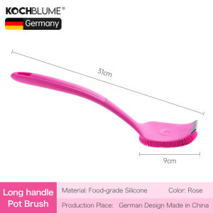Kochblume bàn chải Nồi tay cầm dài với đầu cạo đĩa silicon miếng bọt biển cọ rửa máy chà sàn nhà bếp đa chức năng cho chảo Chảo chậu rửa
