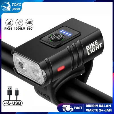 Lampu LED Sepeda Depan Super Terang Senter /800Lumens Bike Light 1000mAh Waterproof USB Charge