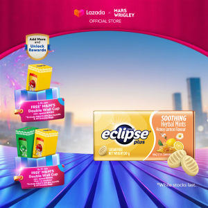 Eclipse Plus Honey Lemon Tins 30g Soothing Herbal Mints / Sugar Free / Snacks