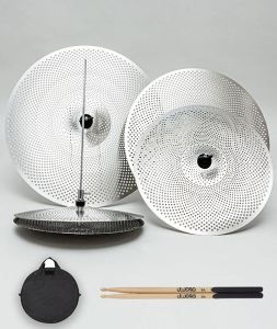 LZD Low Volume Cymbal Pack Quiet Cymbal Set 14/16/18/20 (5 Pcs Silver)  FREE Cymbal Bag and Drumsticks included