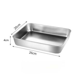 Stainless Steel Box With Lid 304 Stainless Steel Crisper Storage Boxes Food Container Fresh-Keeping Box fridge Organizer