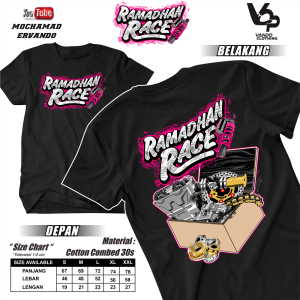 Vando Baju Kaos Ramadhan Race Lengan Pendek Cotton Combed 30s Atasan Pria Kekinian Vol 10