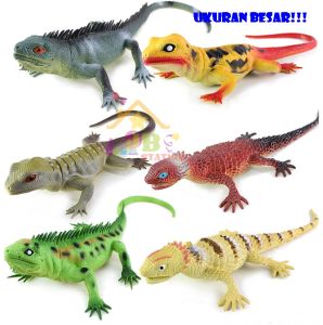 Mainan Anak Hewan Reptil Kadal Cicak Karet Dipencet Bunyi Bersuara Kualitas Premium UKURAN BESAR 6 MODEL