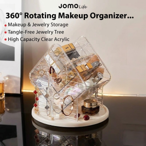 ✅SG Ready Stocks✅JOMO 360° Rotating Makeup Organizer Cosmetic Storage Box Brush Holder Lipstick Desktop