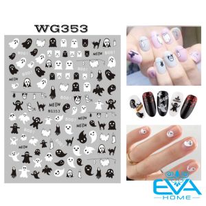 Decal Dán Móng Tay 3D Nail Sticker Chủ Đề Lễ Hội Ma Quỷ Halloween Colecction Hoạ Tiết Ma Quái Mạng Nhện WG