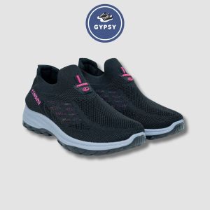 Gypsy - Sepatu Wanita Tanpa Tali Bahan Rajut Sneakers Cewek Import Sport Olahraga XGYD5