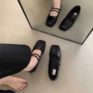 Free Shipping Elegant And Stylish WomenS Flats New Autumn Collection Korean Style Square Toe Shallow Opening Versatile And Comfortable