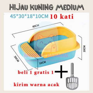 Toilet Kucing Tempat Bak Pasir Kucing Cat Litter Box Kotak Free Sekop