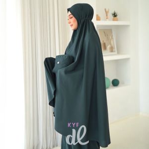 Mukena mochie 2in1 mukena travel Dalanova bahan katun size jumbo simple adem free shcruncie