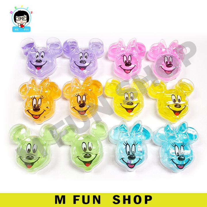 *Ready Stock* 12Pcs Cute Colorful Mickey Mouse Design Slime Non-toxic Interesting Mud Slime (Price for 12Pcs)