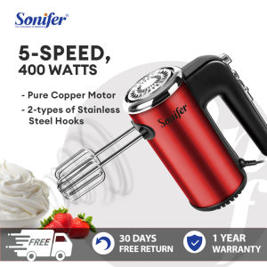 Sonifer Electric Hand Mixer Portable 5 Speed with push eject Professional Baking Household Mixer