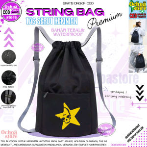 Tas Serut Wanita Stringbag Korea Cewe Cowo Tas Serut Olahraga Tas Sekolah Drawsting Bag Backpack