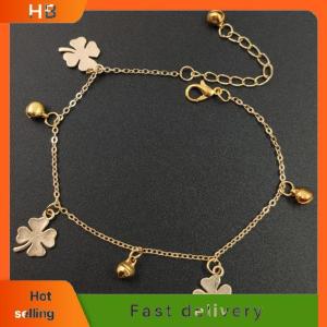HB Anklet Four-leaf Clover Three-bell Anklet Fast Selling Best-selling Foot Accessories