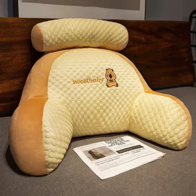 Gối tựa lưng hoạt hình dễ thương với thiết kế công thái học cho giường ghế sofa và ruột bông và bọc vô lăng sử dụng tại văn phòng mềm