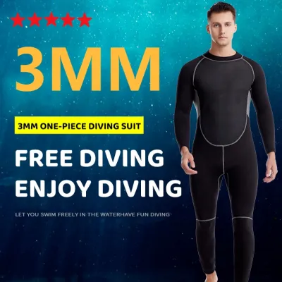 3MM Pnyelam Wetsuit Diving Drysuit Neoprene Pria Scuba Menyelam Celana Panjang Tebal Rashguand Baju Renang Selam Spearfishing One-piece Swimming Thickened Warm Surfing Suit Rash Guard WANITA