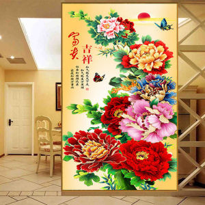 DIY Diamond Painting Full bunga peony raja bunga 40x70 cm D908