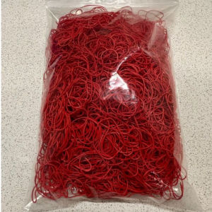 CHILLI RED! Rubber Bands Superior Grade 500gm Super Rare Size: 70mm(LFL) x 1.10mm(W) x 1.10(T)