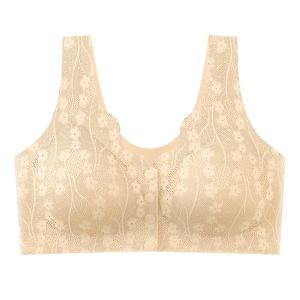 Seamless Front Open Button Underwear Large Size Bra Comfortable Breathable No Underwire Gathering Beauty Vest Underwear