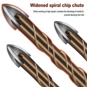 3-12mm Mata Bor Cross Hex 7pcs Kaca Granit Ubin Multifungsi Cross Hex Tile Drill Bits Set Bor Hard Alloy Triangle Bit Tool Kit