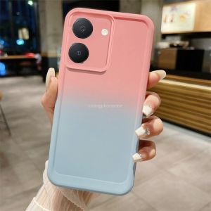 Casing For Vivo Y27 Y36 Y35 Y78 Y78+ 4G 5G 2023 Shockproof Soft Phone Case Back Cover Gradient Dual Color Silicone Full Protective